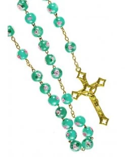 Green Murano Glass Rosary Shine Gold Plated 6 Green Murano Glass Rosary Shine Gold Plated -vaticangift online store unnamed file 735