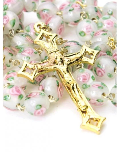 Pale White And Rose Murano Glass Gold 1 Pale White And Rose Murano Glass Gold