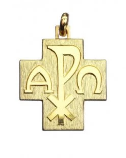 Alpha Omega Cross Pendant Sterling Silver Small