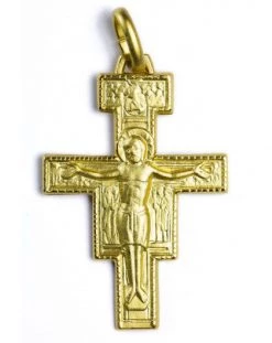 St. Damiano Crucifix Gold Plated Big