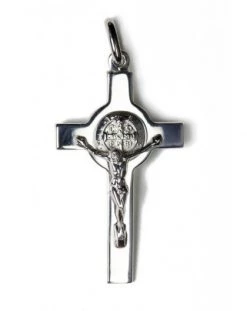 St Benedict Sterling Silver Jewellery Crucifix Size 1