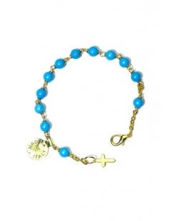 Turquoise Gold Plated Rosary Bracelet