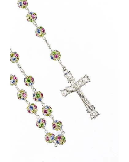 All Silver Coloured Strass Precious Rosary 2 All Silver Coloured Strass Precious Rosary - Image 2