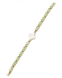 Crystal Bracelet - Light Green - Metal Gold