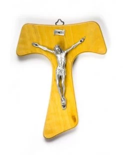 Olive Wood Wall Tau Crucifix