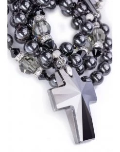 Jet Black Crucifix, Hematite Rosary