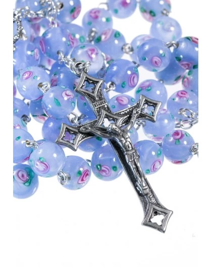 Sky Blue Murano Glass Rosary 1 Sky Blue Murano Glass Rosary