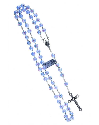 Sky Blue Murano Glass Rosary 2 Sky Blue Murano Glass Rosary - Image 2