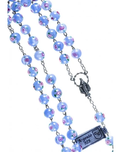 Sky Blue Murano Glass Rosary 4 Sky Blue Murano Glass Rosary - Image 4