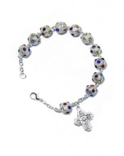 Strass Bracelet 4 Way Medal Cross