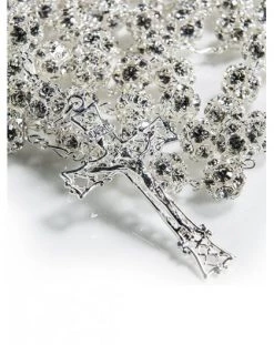 All Silver Strass Rosary 8mm Beads