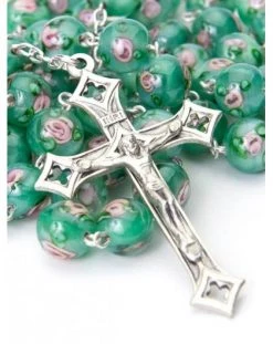 Green Murano Glass Rosary