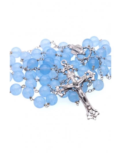 Sky Blue Agate Precious Rosary 1 Sky Blue Agate Precious Rosary
