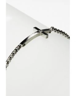 Chrome Crucifix Steel Bracelet