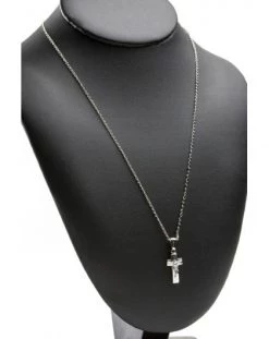 Sterling Silver Solid Crucifix With Chain