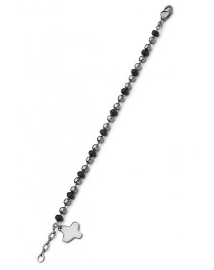 Crystal And Dark Metal Beads Bracelet - Black 1 Crystal And Dark Metal Beads Bracelet - Black