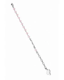 Crystal Bracelet With Design Crucifix - Pink