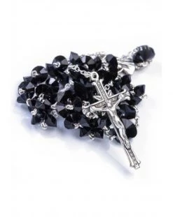 Black Hearts Rosary - Sterling Silver