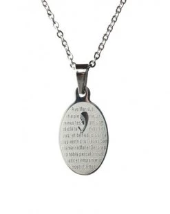 Ave Maria Steel Pendant Small