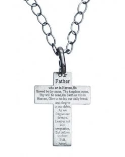 Our Father Sterling Silver Crucifix Small