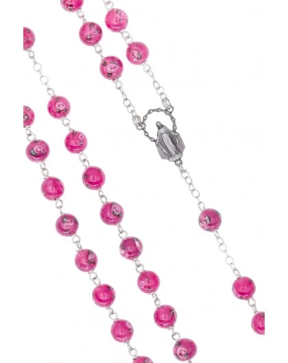 Camelia Rose Murano Glass Rosary - Baroque Crucifix 3 Camelia Rose Murano Glass Rosary - Baroque Crucifix - Image 3